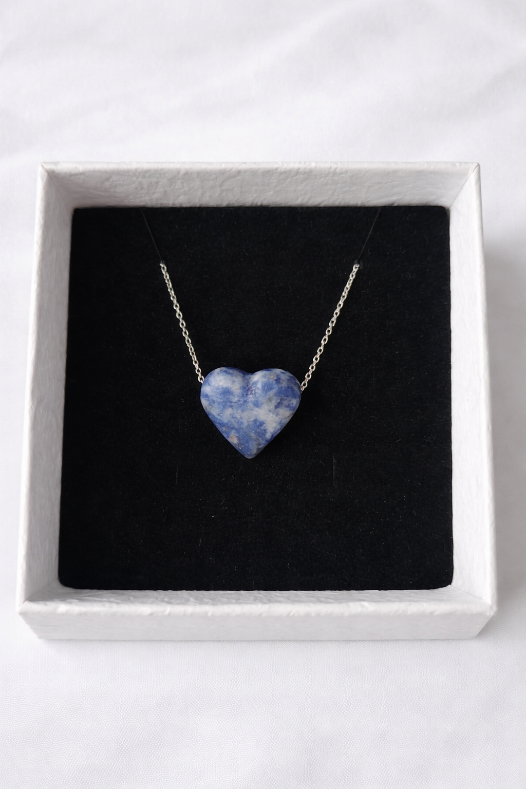Sodalite Necklace – Natural Crystal Pendant in Sterling Silver