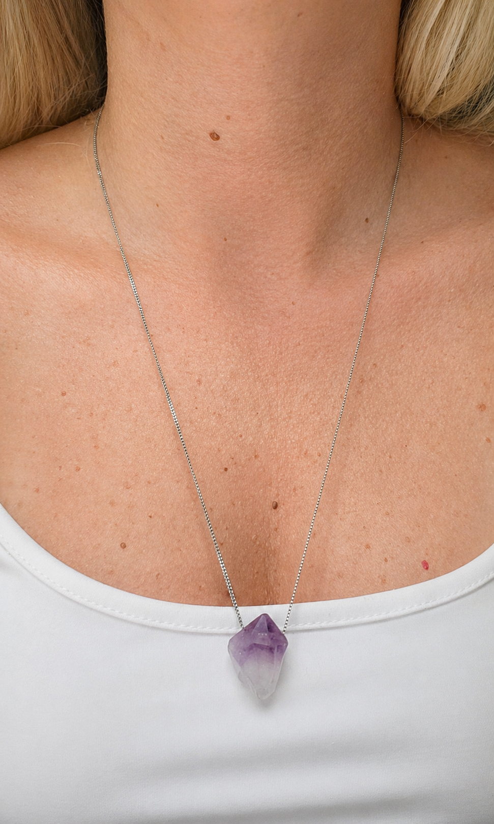 Amethyst Necklace – Natural Crystal Pendant in Sterling Silver
