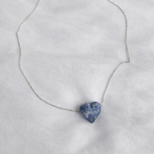 Sodalite Necklace – Natural Crystal Pendant in Sterling Silver