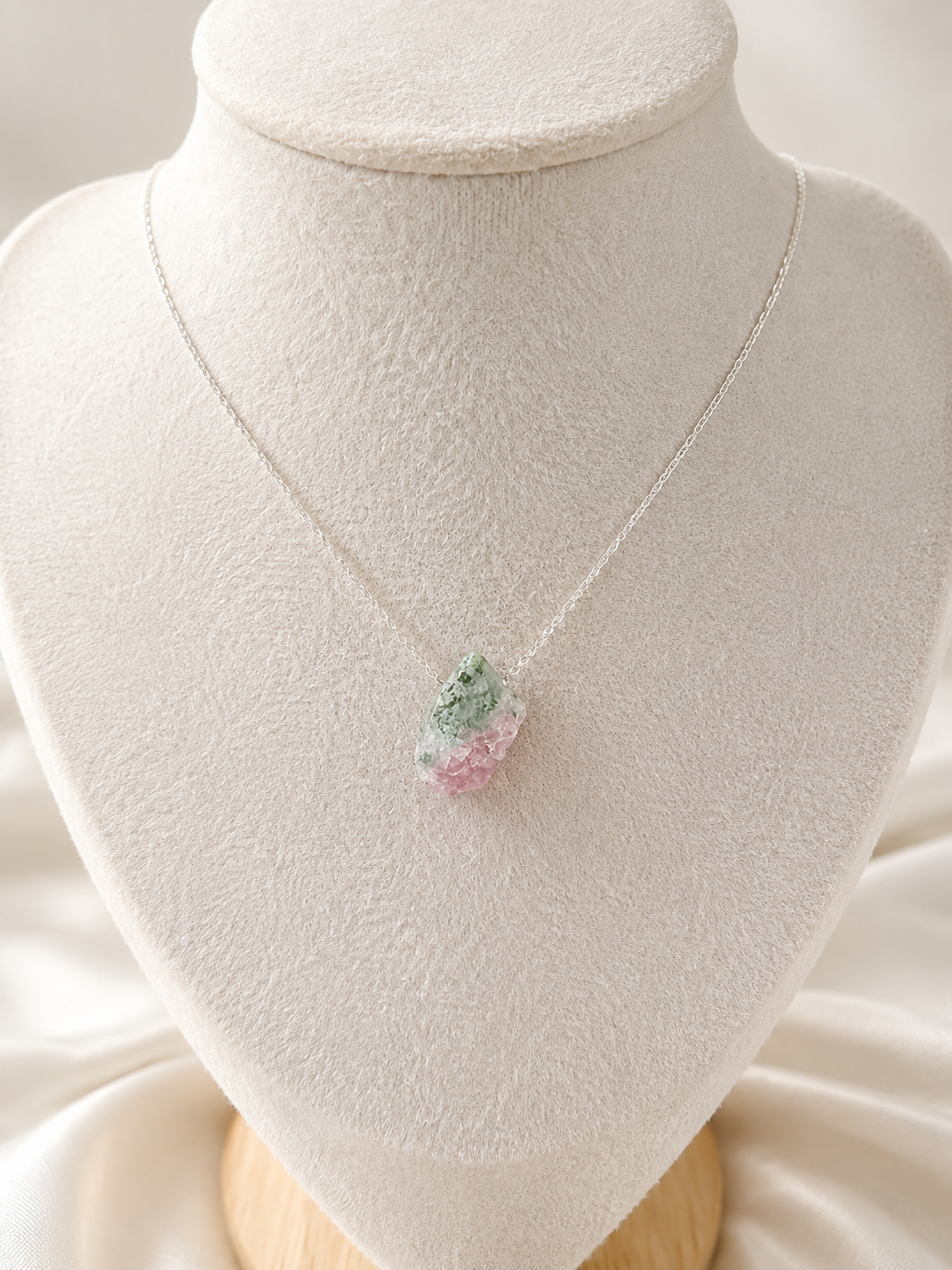 Watermelon Tourmaline – Natural Crystal Pendant in Sterling Silver