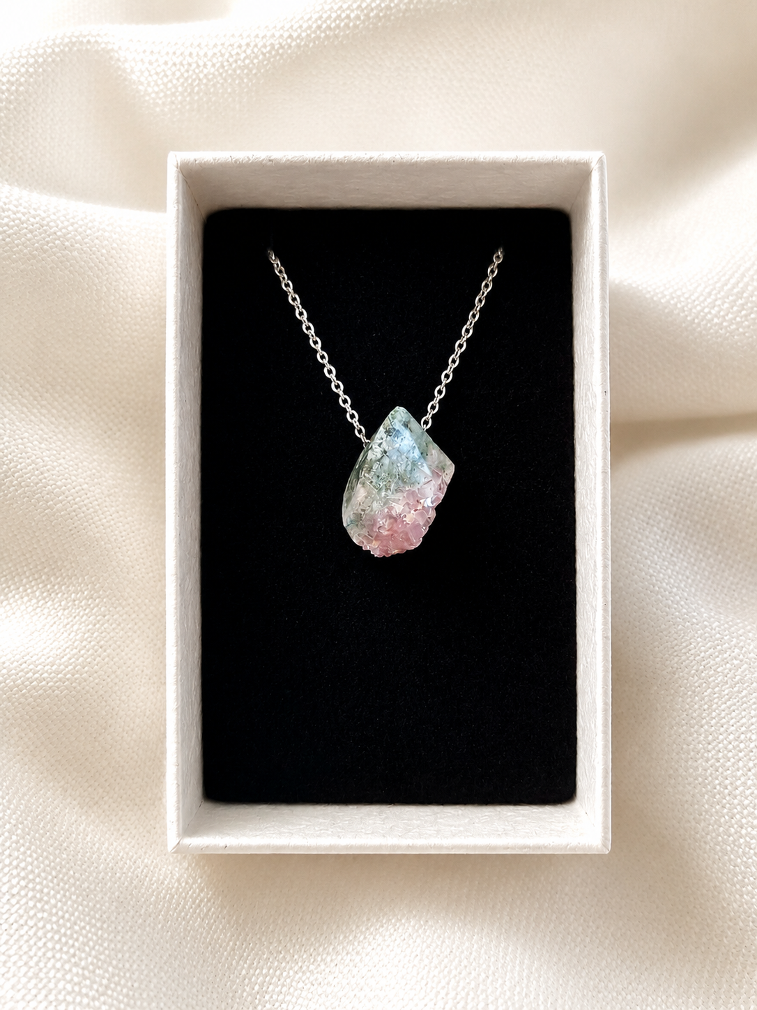 Watermelon Tourmaline – Natural Crystal Pendant in Sterling Silver