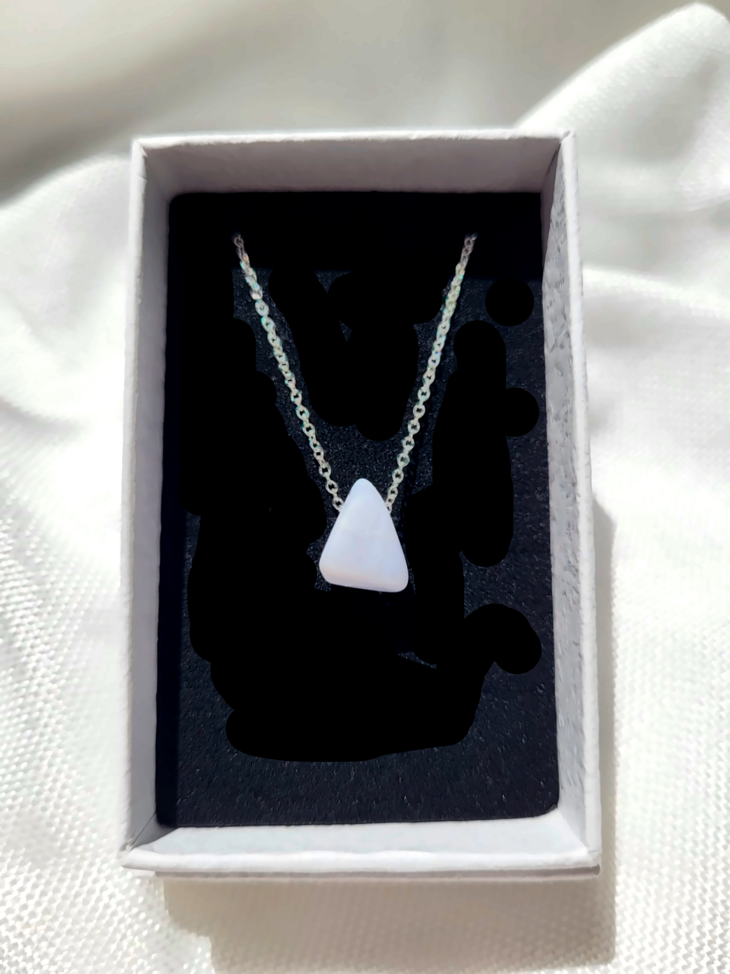 Blue Lace Agate crystal necklace in sterling silver