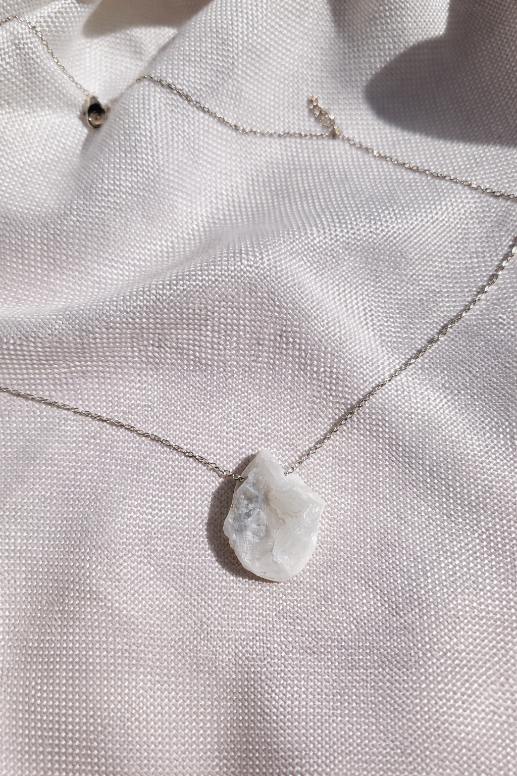 Moonstone Necklace – Natural Crystal Pendant in Sterling Silver