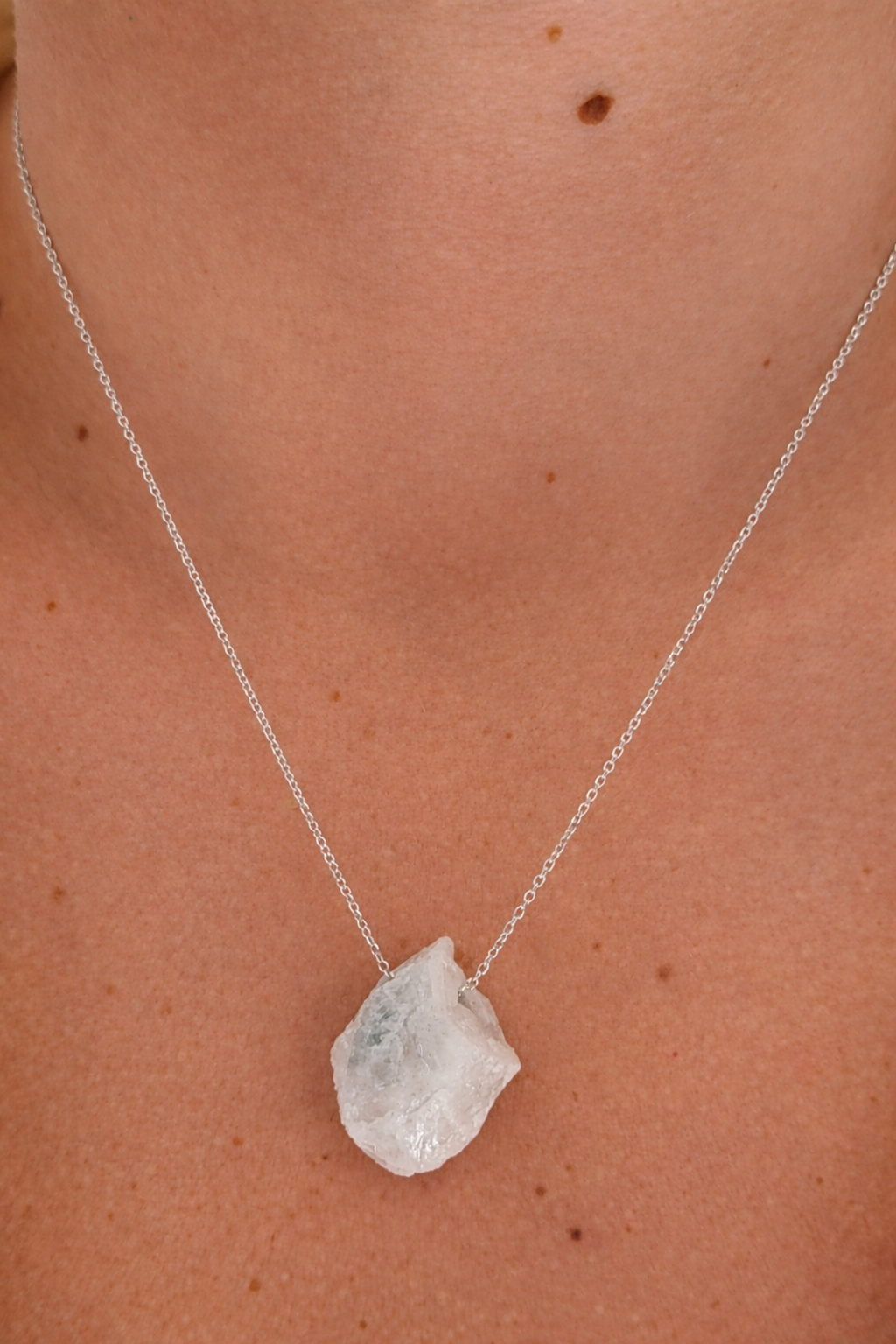 Moonstone Necklace – Natural Crystal Pendant in Sterling Silver