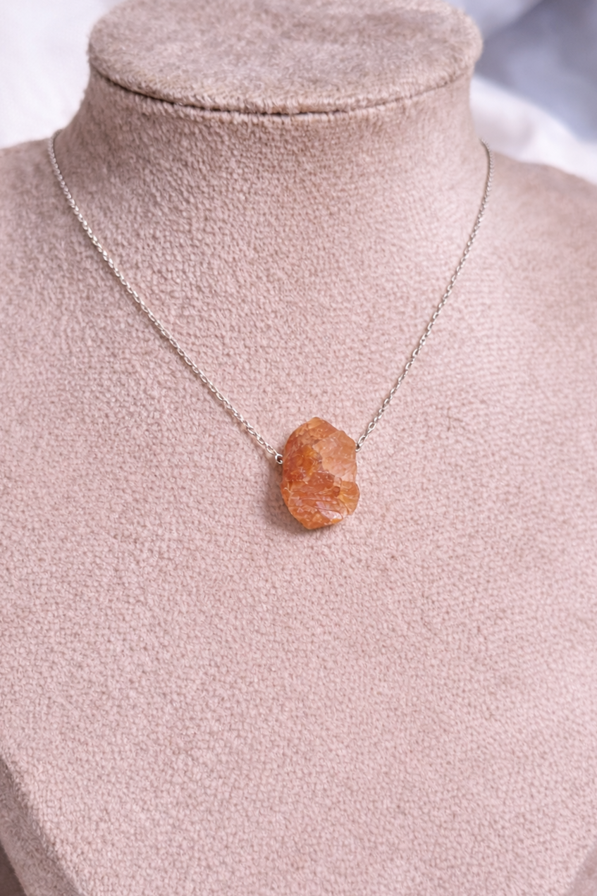 Tiger’s Eye Necklace – Natural Crystal Pendant in Sterling Silver
