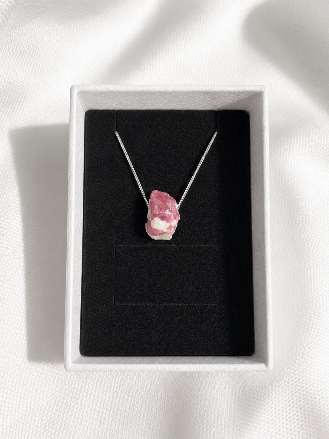 Pink Tourmaline Necklace – Natural Crystal Pendant in Sterling Silver