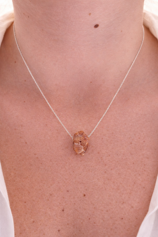 Tiger’s Eye Necklace – Natural Crystal Pendant in Sterling Silver